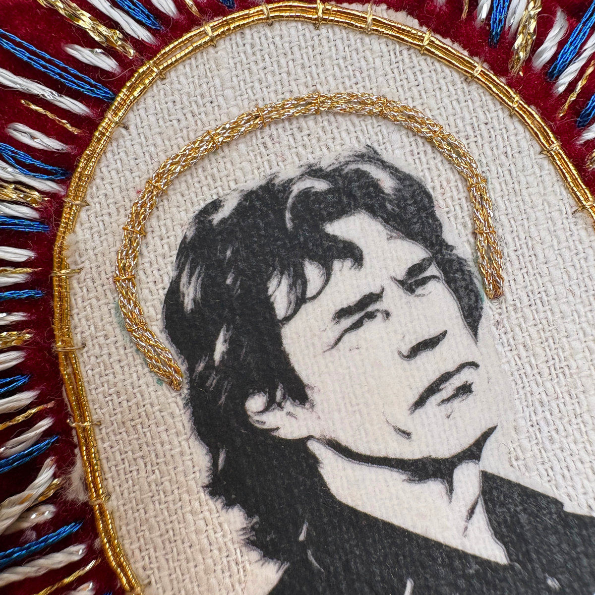 Mick Jagger Patch. Hand Embroidered Velvet Sew On Patches for Rolling Stones Fan