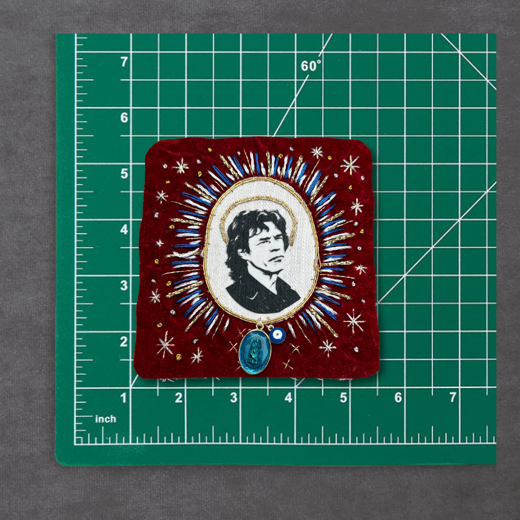 Mick Jagger Patch. Hand Embroidered Velvet Sew On Patches for Rolling Stones Fan