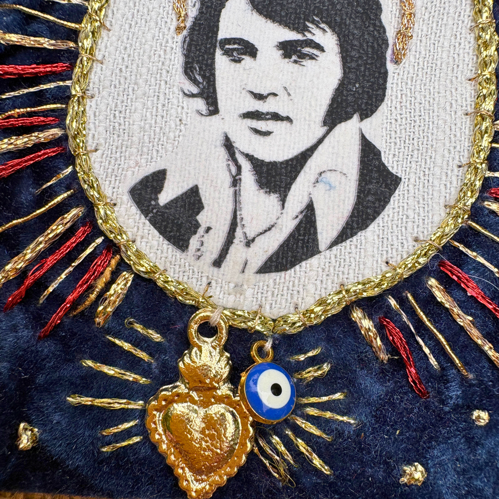 Elvis Patch – Hand Embroidered Velvet Sew-On for Jackets & Jeans