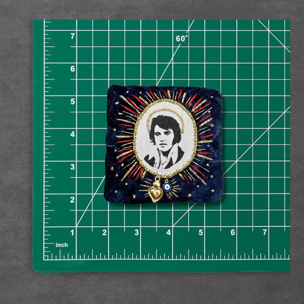 Elvis Patch – Hand Embroidered Velvet Sew-On for Jackets & Jeans