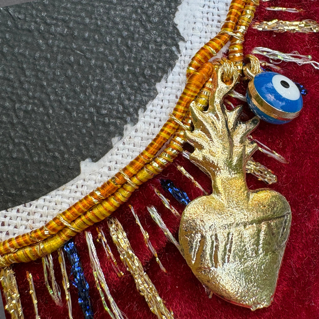 Dolly Parton Portrait Patch — Hand-Embroidered on Red Velvet