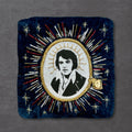 Elvis Patch, Blue Velvet Sew On Patch with linen and goldwork