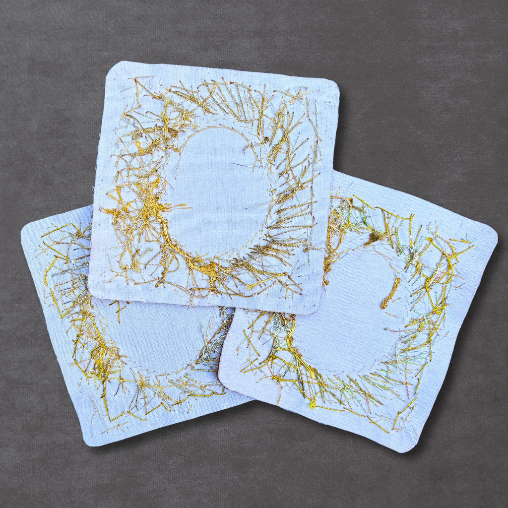 Elvis Patch, Blue Velvet Sew On Patch with linen and goldwork
