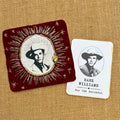 Hank Williams Sr Patch, Hand-Embroidered Red Velvet and Cream Linen with Goldwork Threads