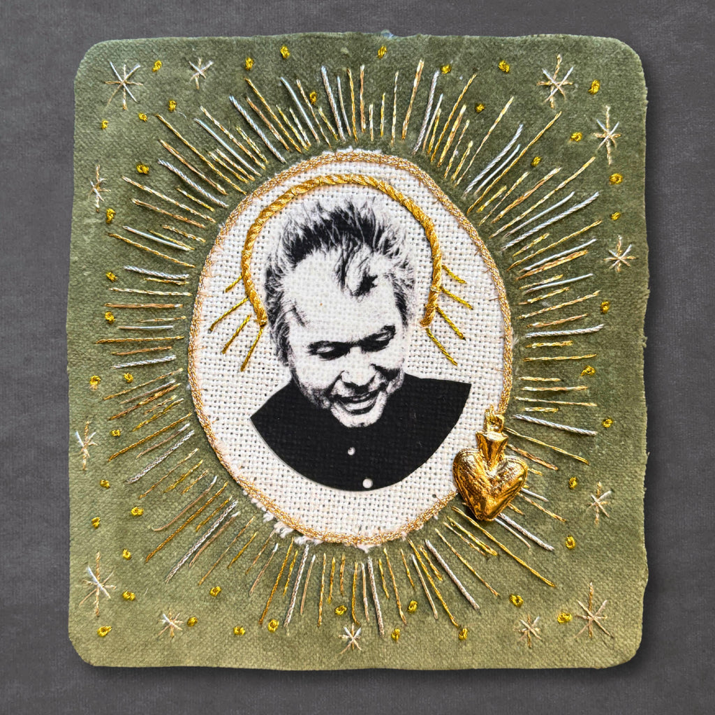 John Prine Patch. Embroidered, Sew On, Velvet Folk Music Patch. Music lover gifts for record lovers.
