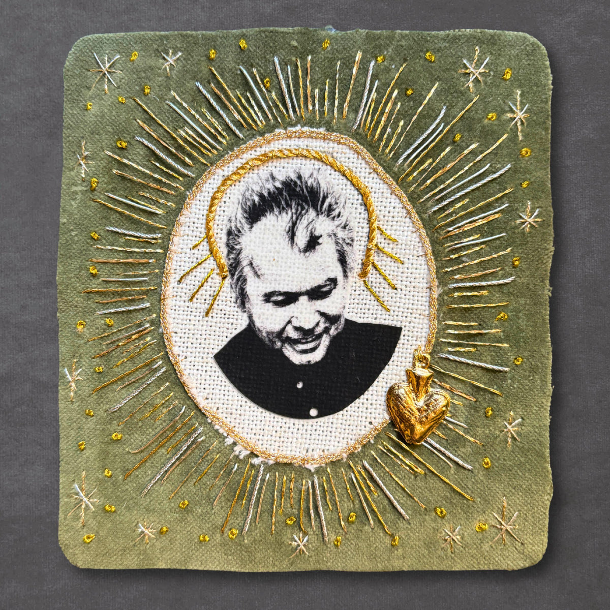 John Prine Patch. Embroidered, Sew On, Velvet Folk Music Patch. Music lover gifts for record lovers.