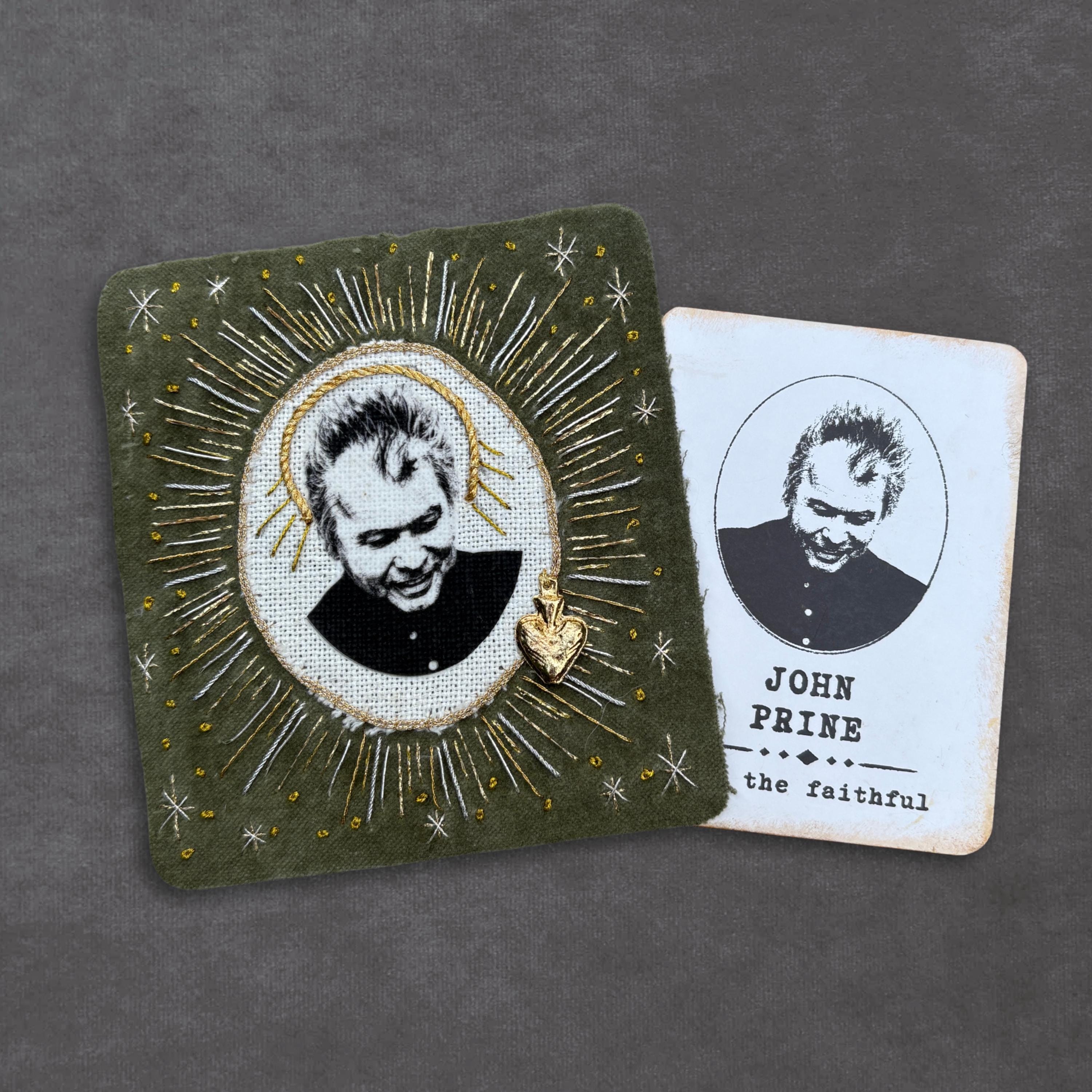 John Prine Patch. Embroidered, Sew On, Velvet Folk Music Patch. Music lover gifts for record lovers.