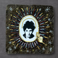 Rock N Roll Patch, Hand Embroidered, Velvet Patch, Goldwork Milagro Charm