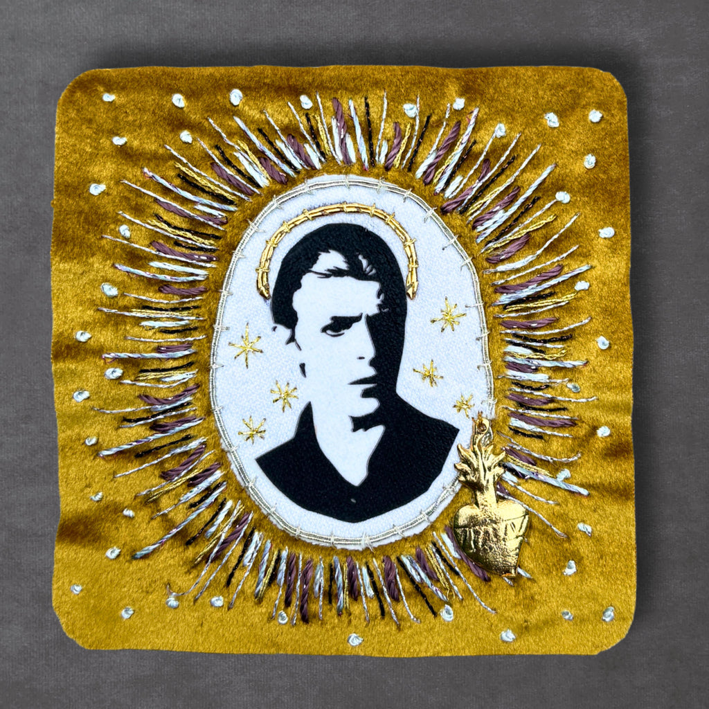Rock n Roll Patch,  Hand Embroidered, Velvet Sew On Patch For Battle Jacket.