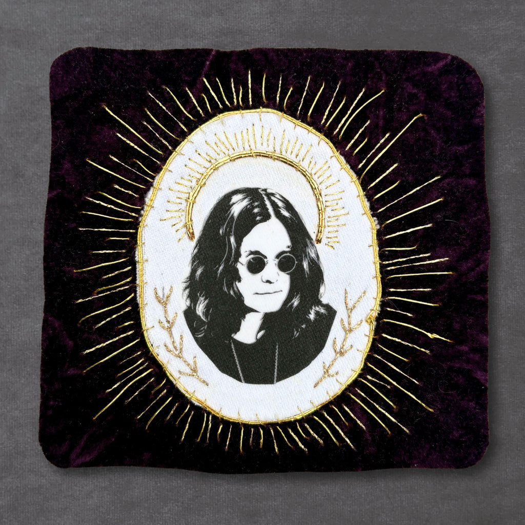 Heavy Metal Sew On Hand Embroidered Velvet Battle Jacket Patch. Music Lover Gifts for Record Lovers