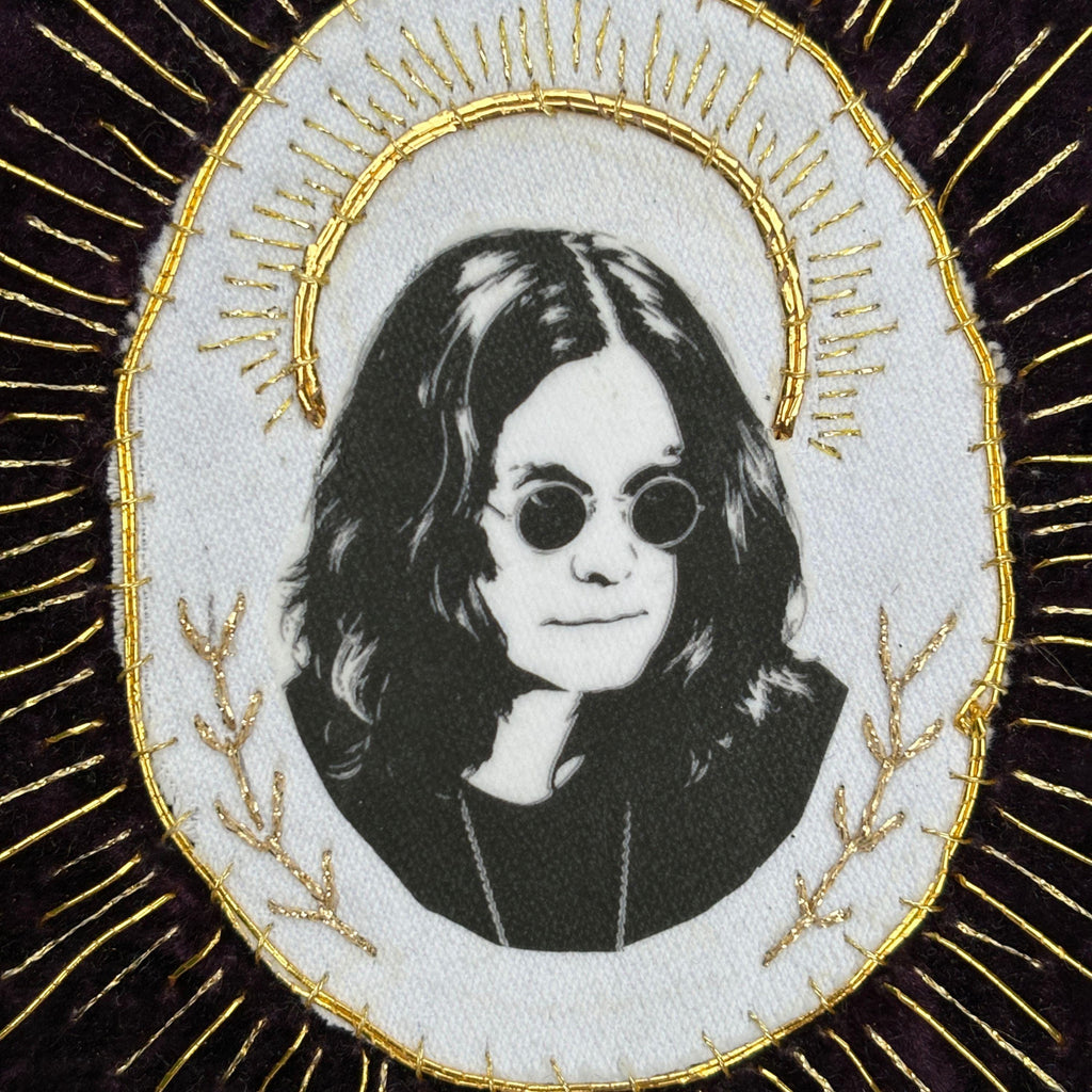 Heavy Metal Sew On Hand Embroidered Velvet Battle Jacket Patch. Music Lover Gifts for Record Lovers