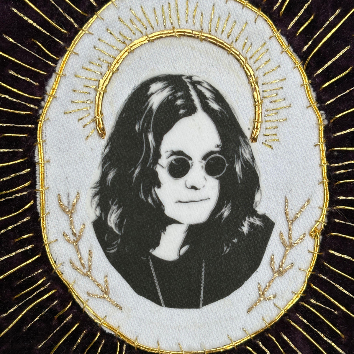Heavy Metal Sew On Hand Embroidered Velvet Battle Jacket Patch. Music Lover Gifts for Record Lovers