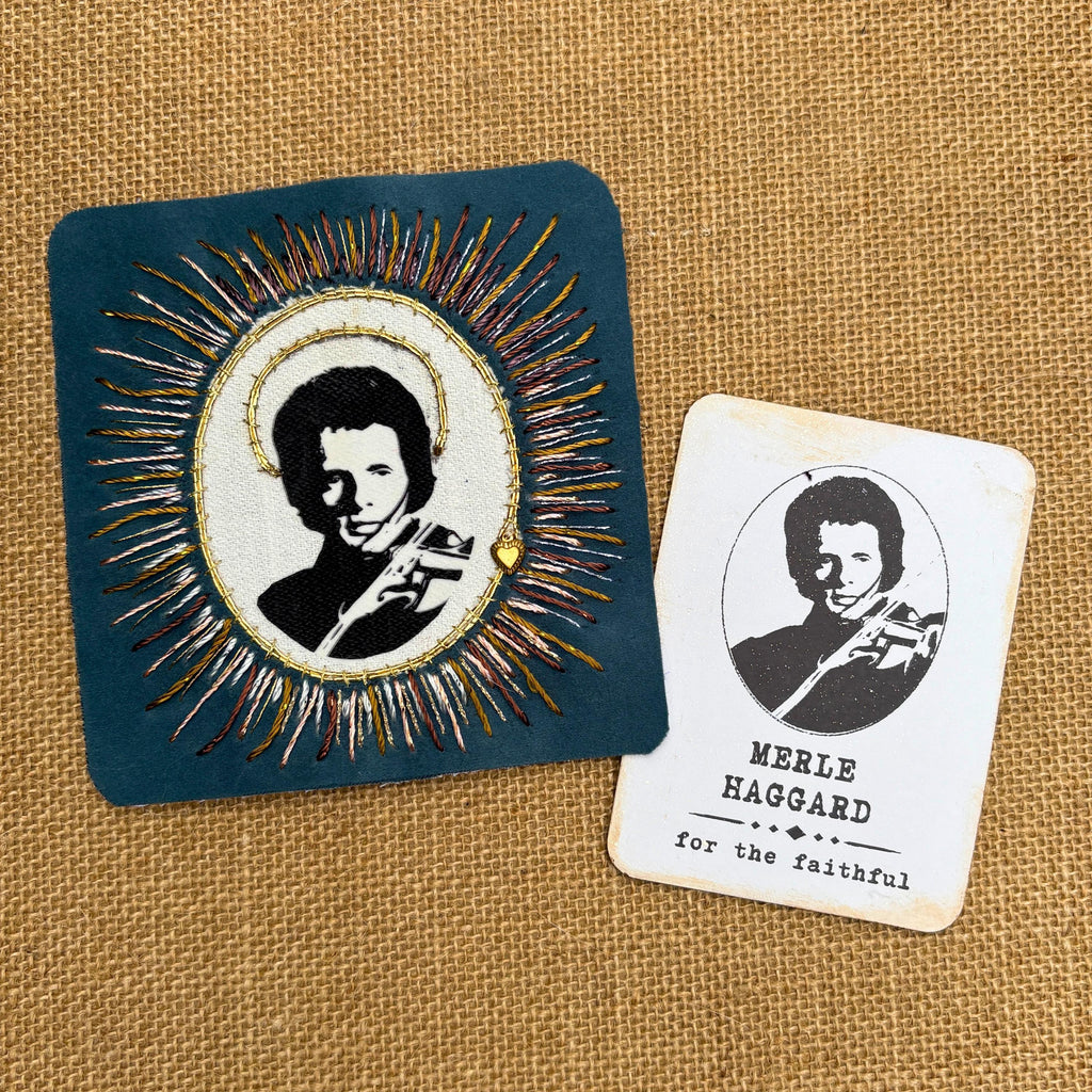 Merle Patch, Outlaw Country Western Sew On, Velvet Music Patches. Music Lover Gifts for Record Lovers