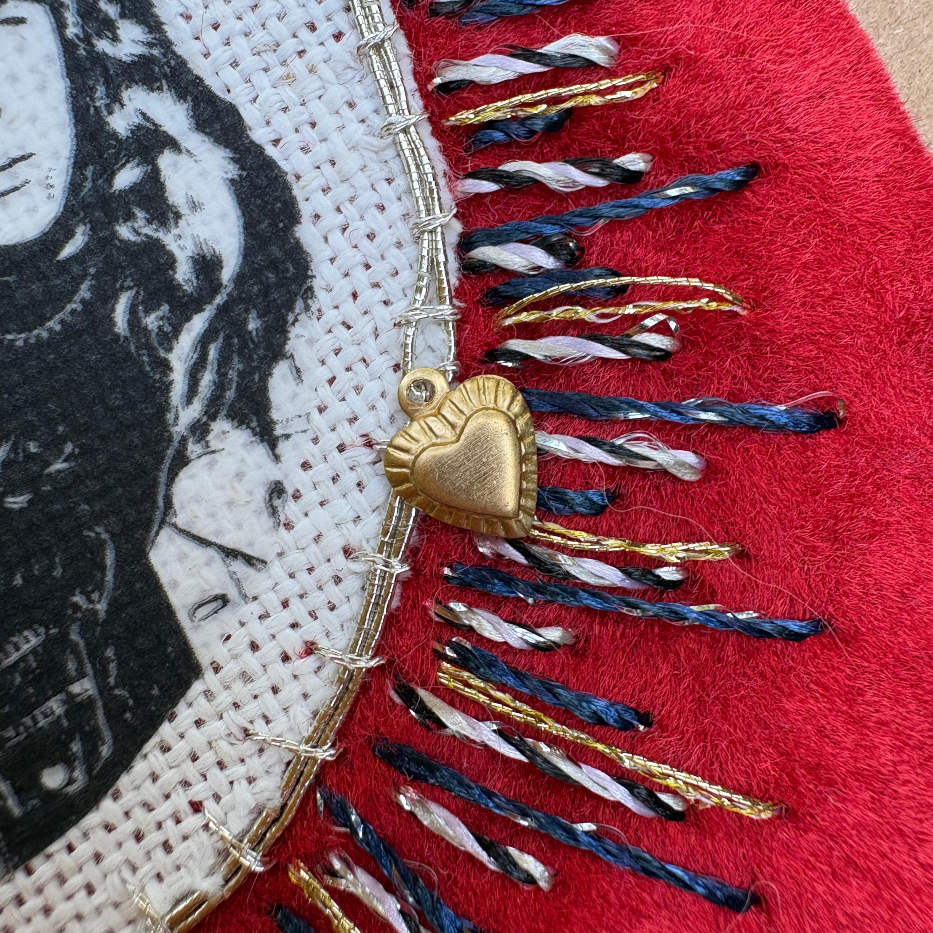 Heavy Metal Patch, Vintage Hand Embroidered, Velvet Sew On Band Patches. Music Lover Gifts for Record Lovers.