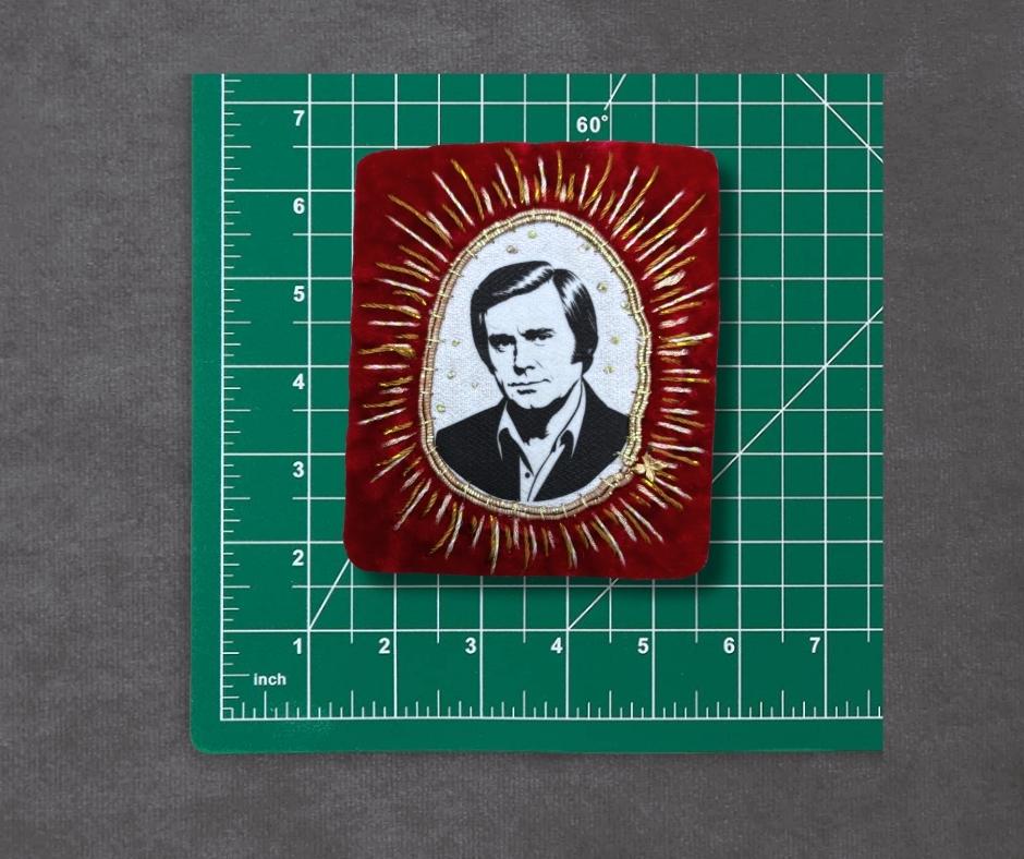 George Jones Patch, Hand Embroidered Outlaw Country Western Music Patches for battle jackets. Music Lover Gifts for Record Lovers