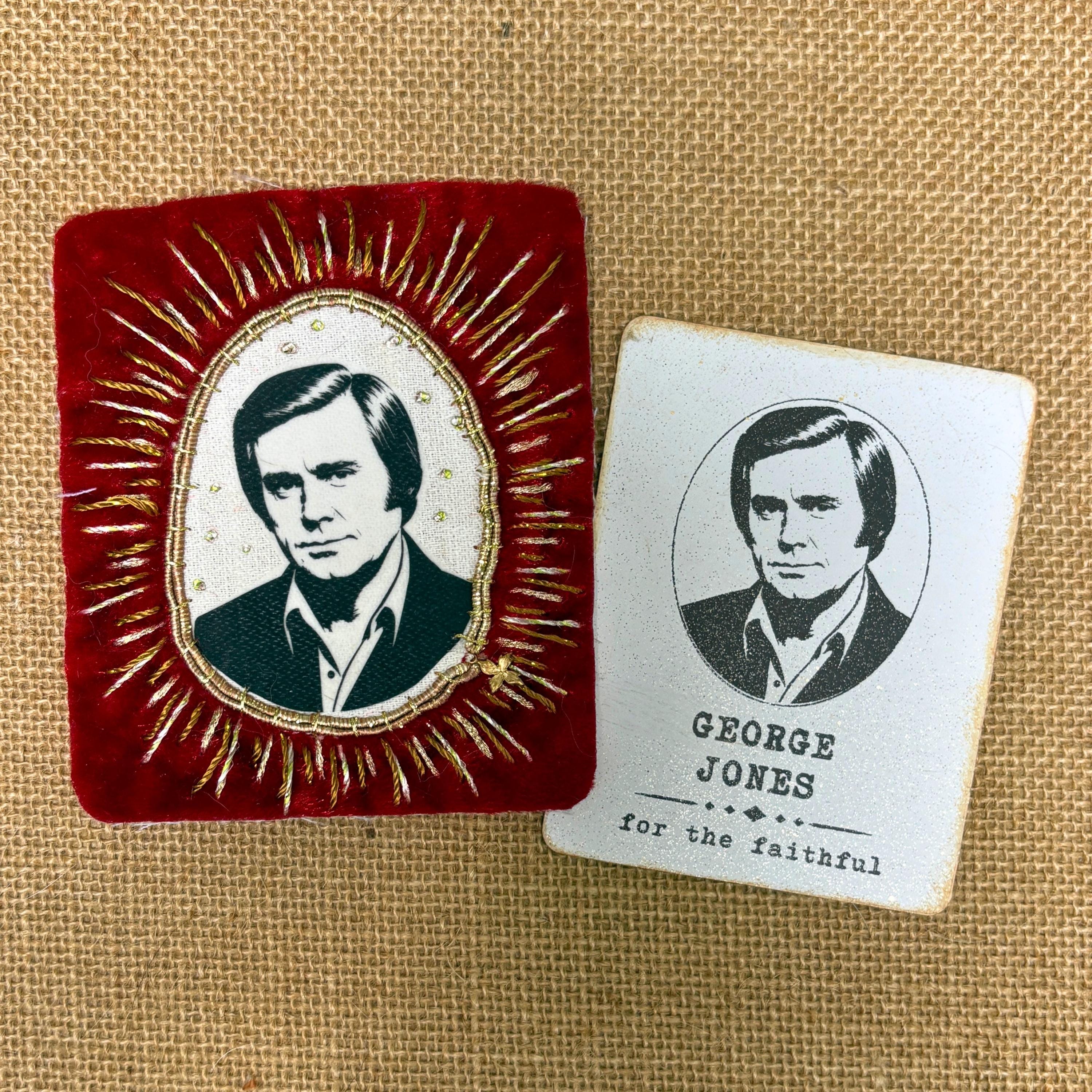 George Jones Patch, Hand Embroidered Outlaw Country Western Music Patches for battle jackets. Music Lover Gifts for Record Lovers