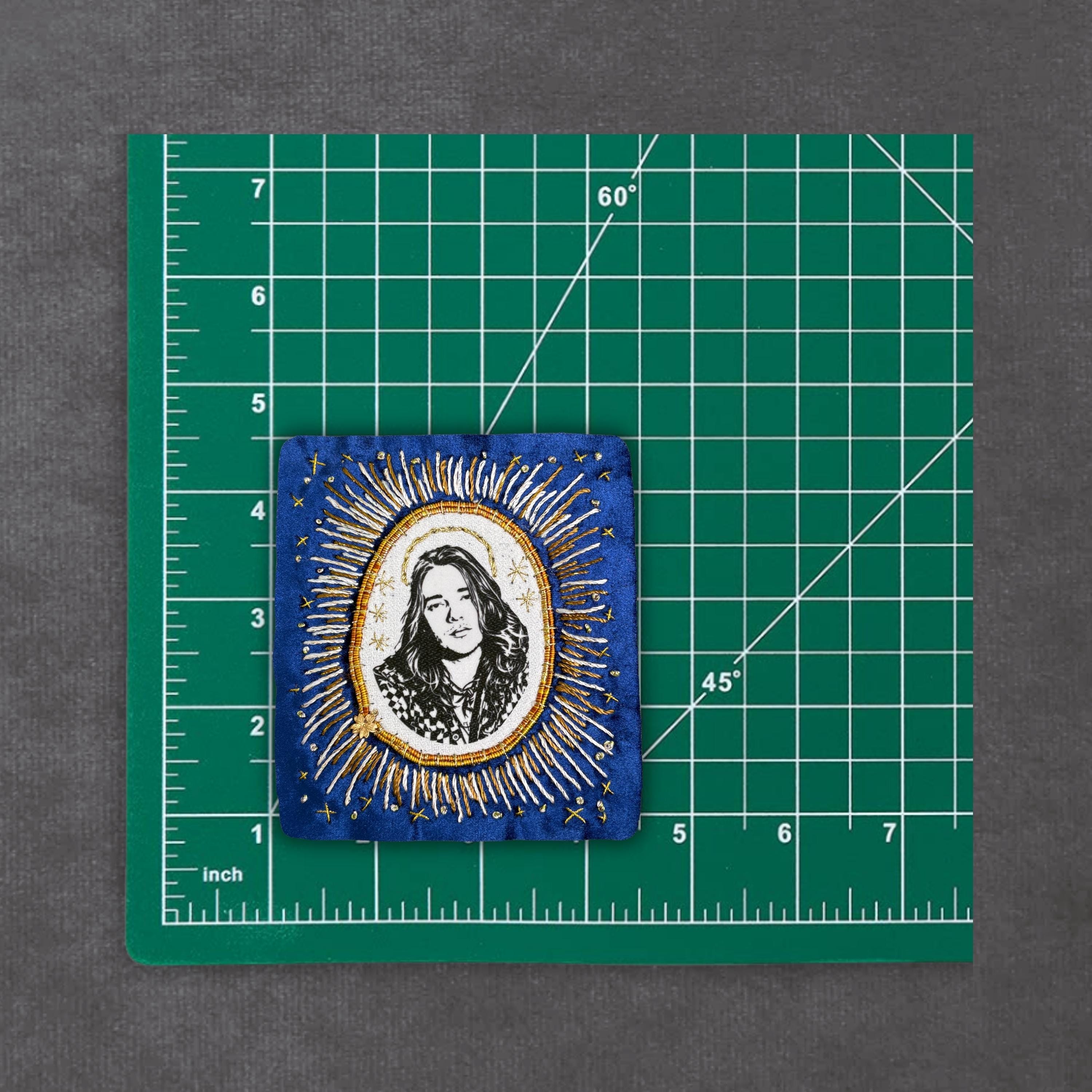 Bluegrass Patch, Handmade, Velvet Sew On Patches for Battle Jackets. Music Lover Gifts for Record Lovers.,
