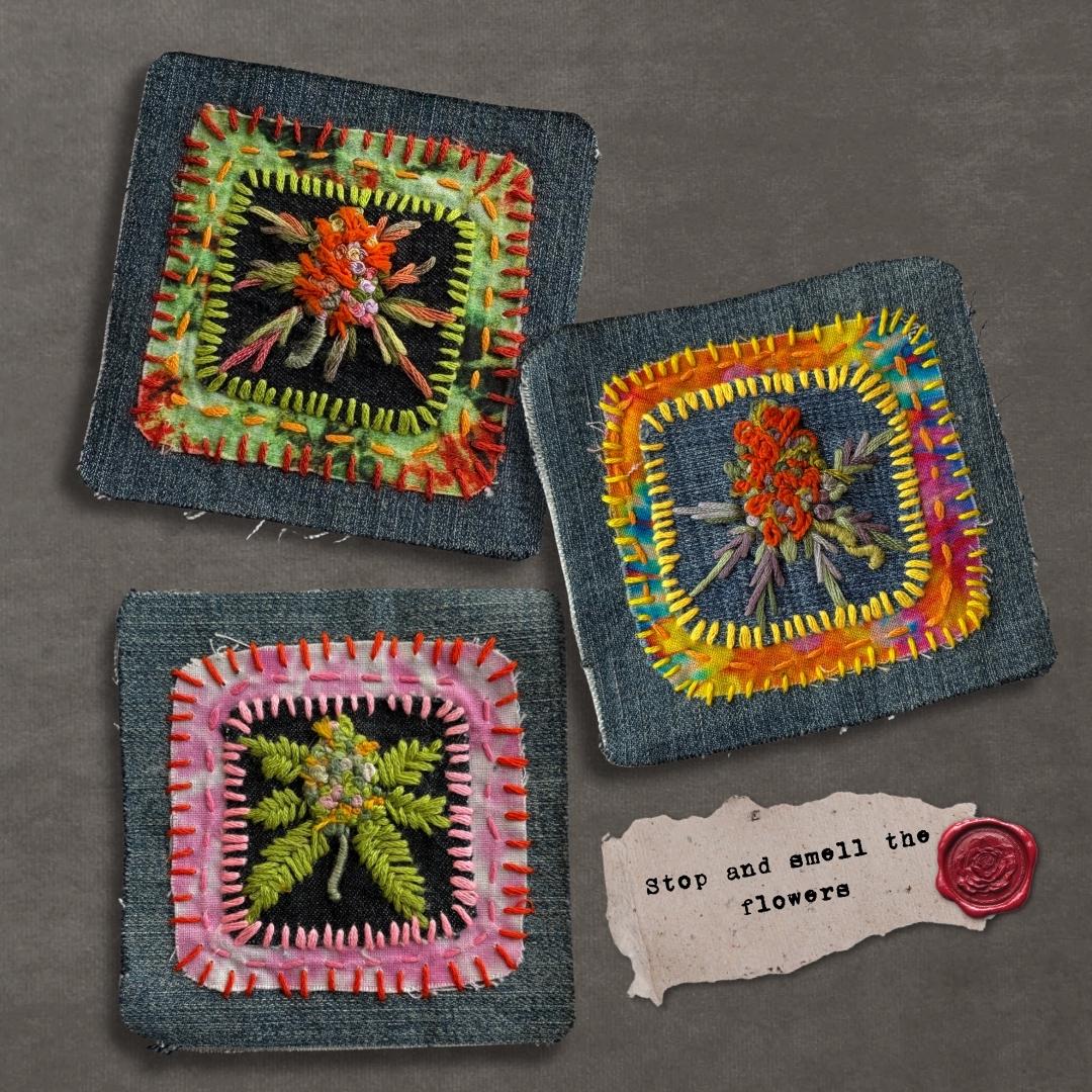 Weed flower sew on patch, Patches for jeans! Small Patch for Jacket. Dispensary gift idea for stoner.