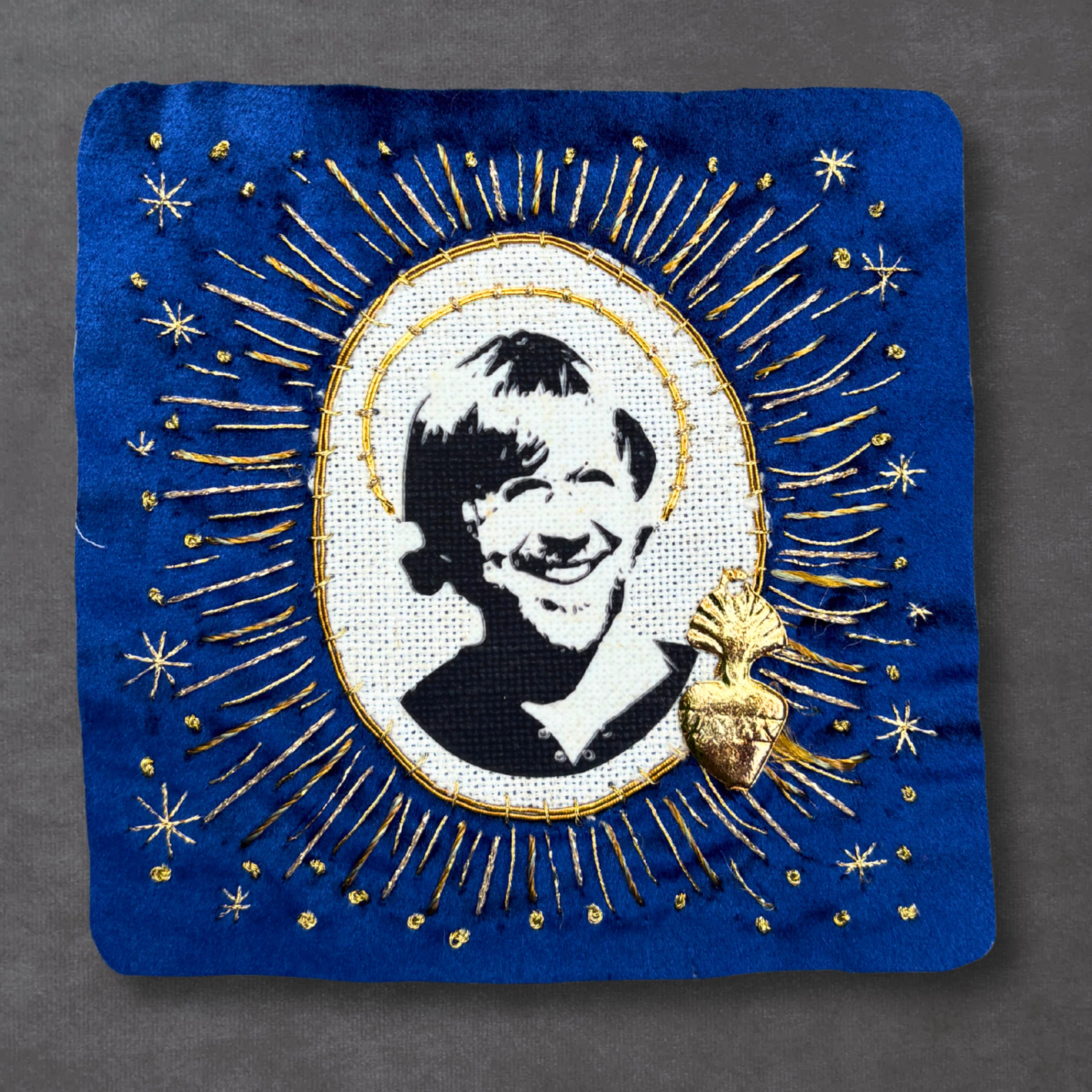 Trey Patch, Hand Embroidered Velvet Sew On Patches for Battle Jackets. Jamband Music Lover Gifts for Record Lovers