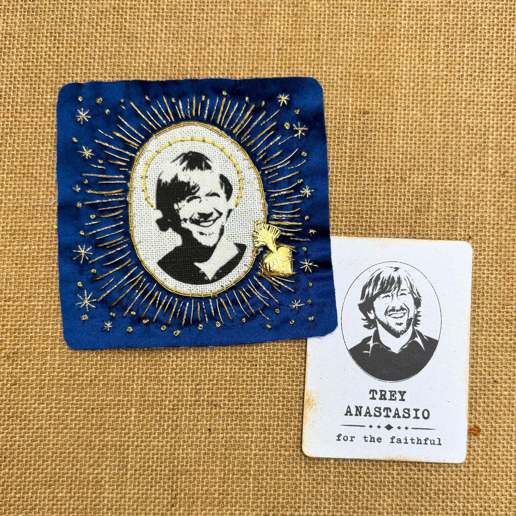 Trey Patch, Hand Embroidered Velvet Sew On Patches for Battle Jackets. Jamband Music Lover Gifts for Record Lovers