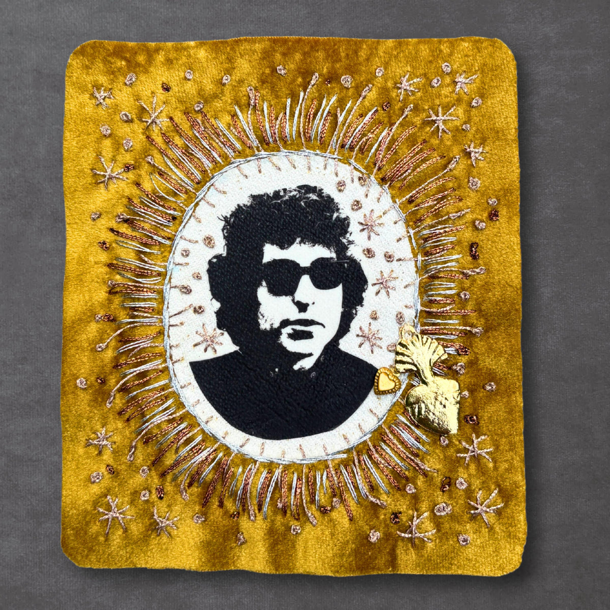 Bob Dylan Embroidered Velvet Patch, folk music lover gift