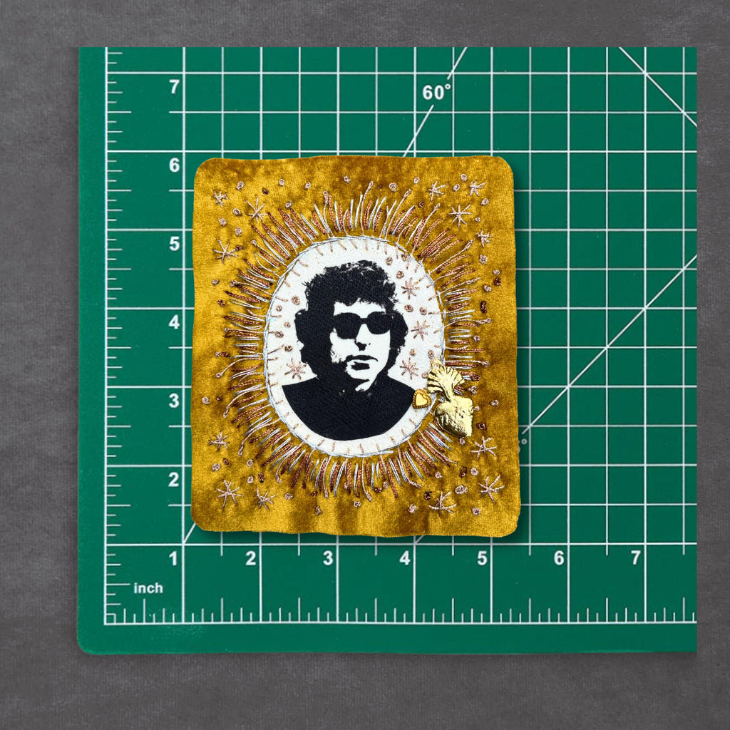 Bob Dylan Embroidered Velvet Patch, folk music lover gift