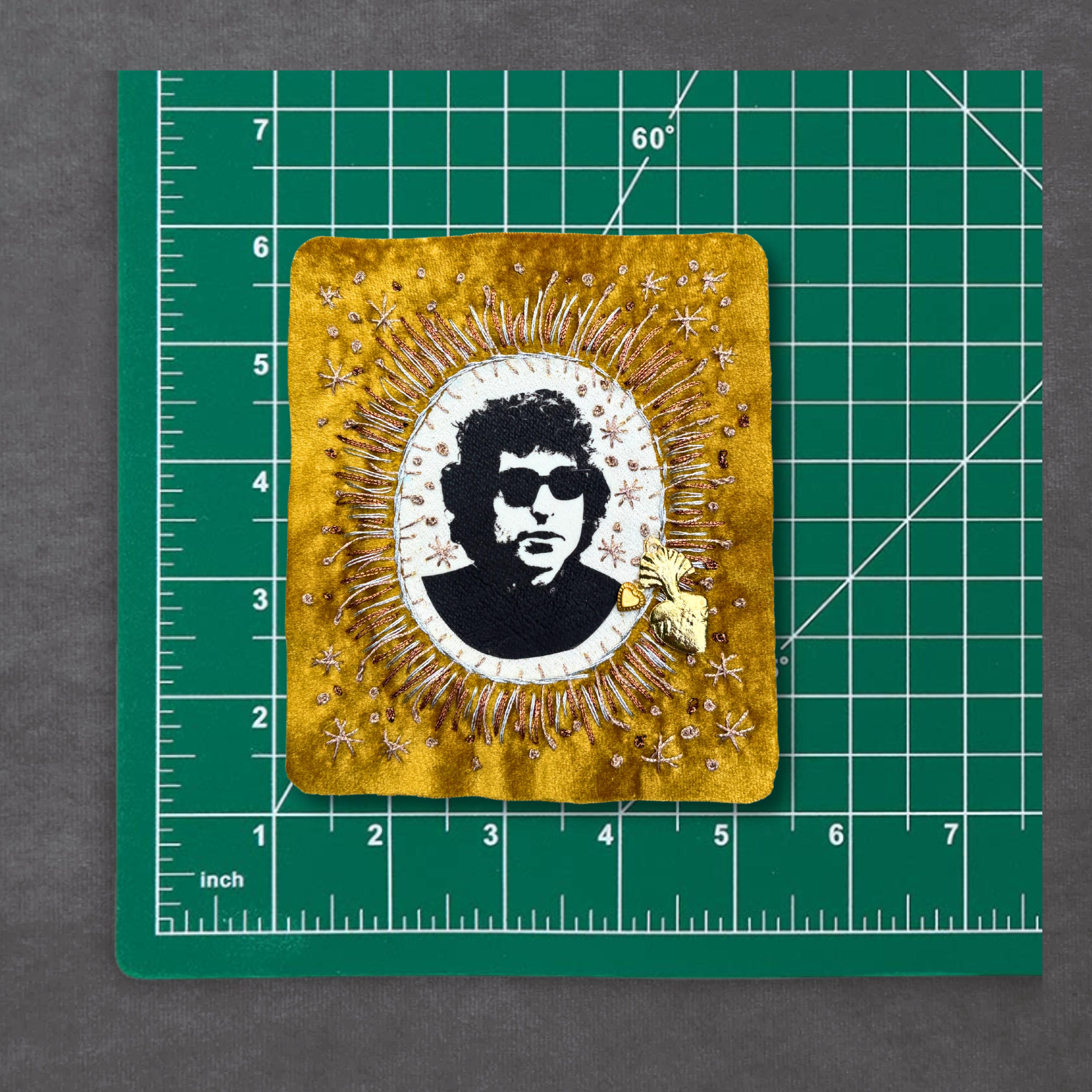 Bob Dylan Embroidered Velvet Patch, folk music lover gift