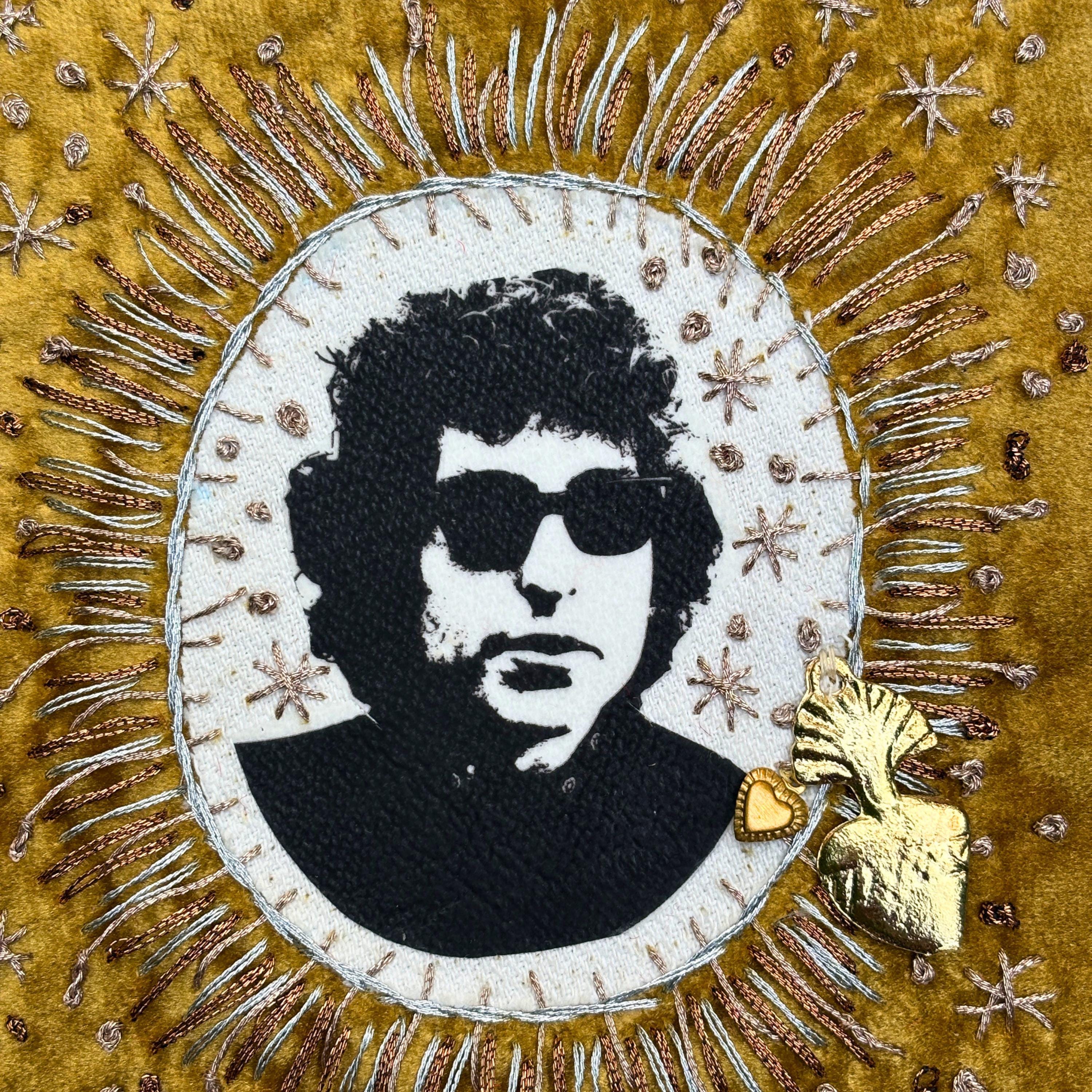 Bob Dylan Embroidered Velvet Patch, folk music lover gift
