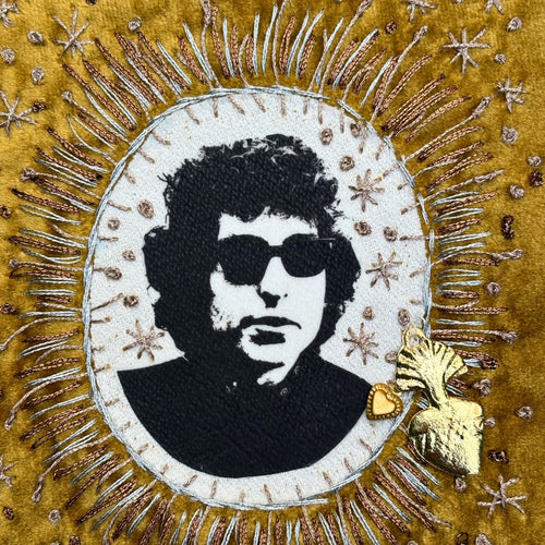 Bob Dylan Embroidered Velvet Patch, folk music lover gift
