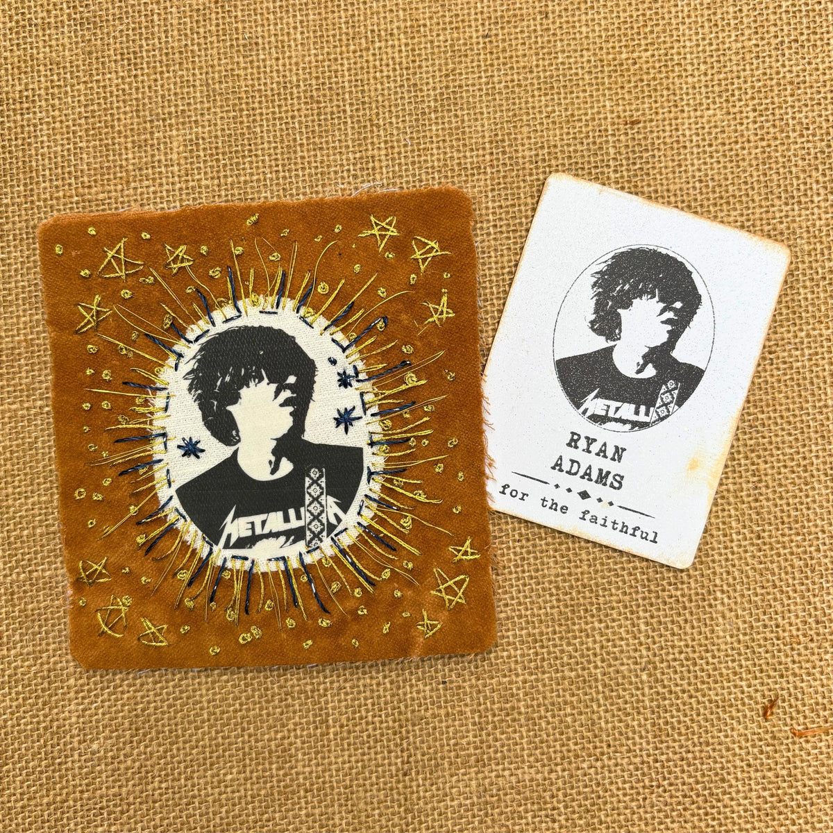 Ryan Adams Patch. Hand Embroidered, Velvet Sew On Patch for Alt Country battle Jackets. Music Lover Gifts for Record Lovers.