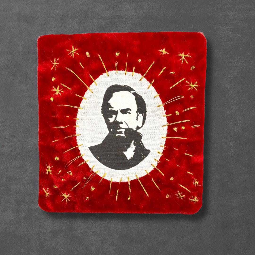 Embroidered Music Patch, Sew On Velvet Neil Diamond patch.