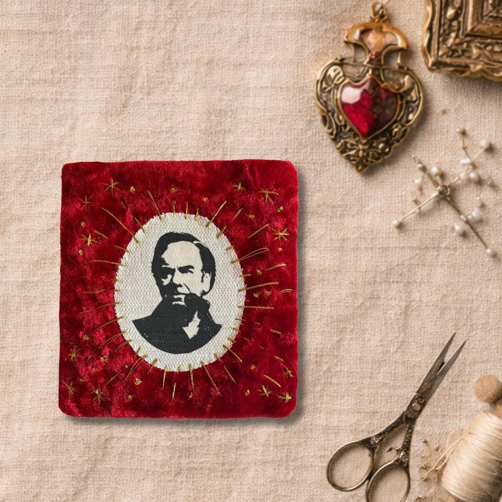 Embroidered Music Patch, Sew On Velvet Neil Diamond patch.