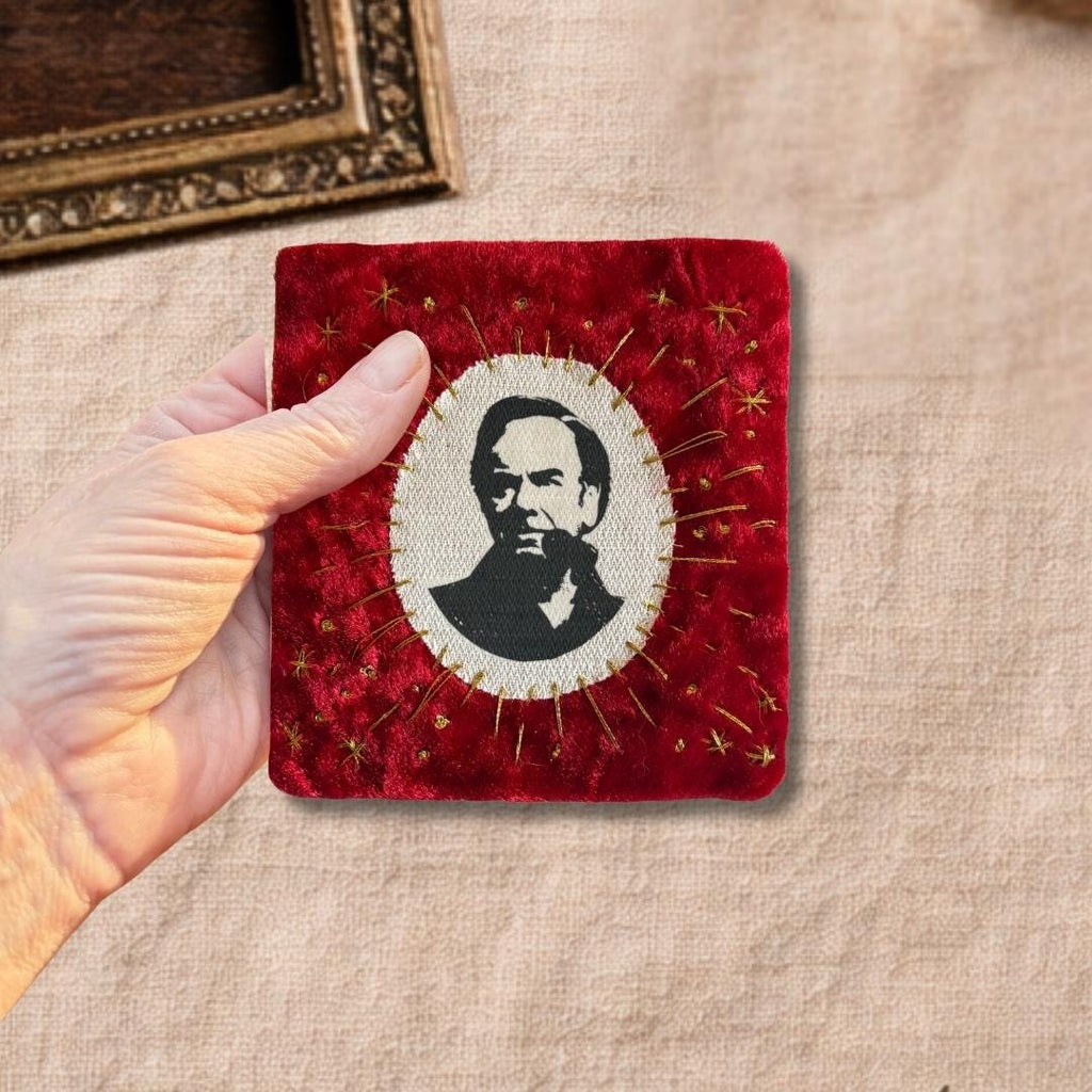 Embroidered Music Patch, Sew On Velvet Neil Diamond patch.
